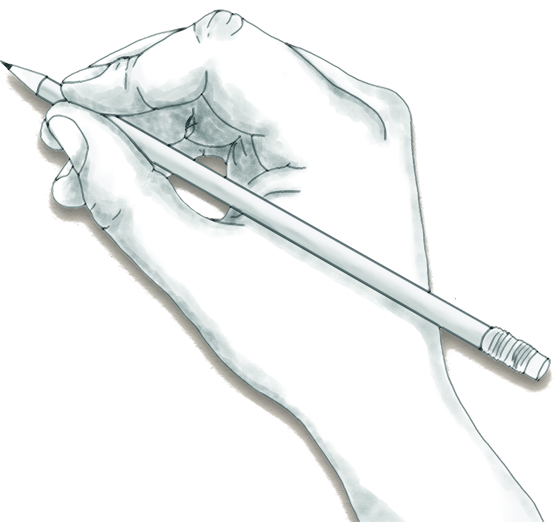 Hand neben Logo